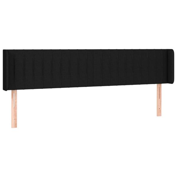 Kopfteil mit Ohren Schwarz 183x16x78/88 cm Stoff
