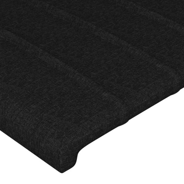 Kopfteil mit Ohren Schwarz 183x16x78/88 cm Stoff