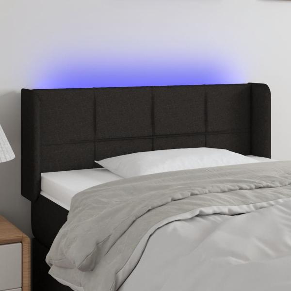 ARDEBO.de - LED Kopfteil Schwarz 103x16x78/88 cm Stoff