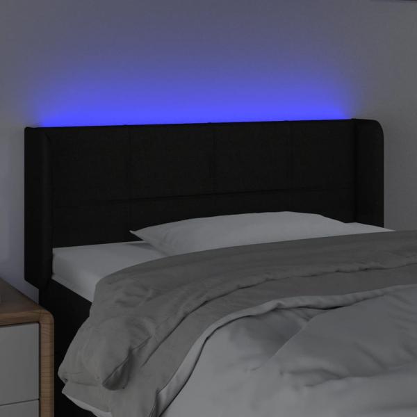 LED Kopfteil Schwarz 103x16x78/88 cm Stoff