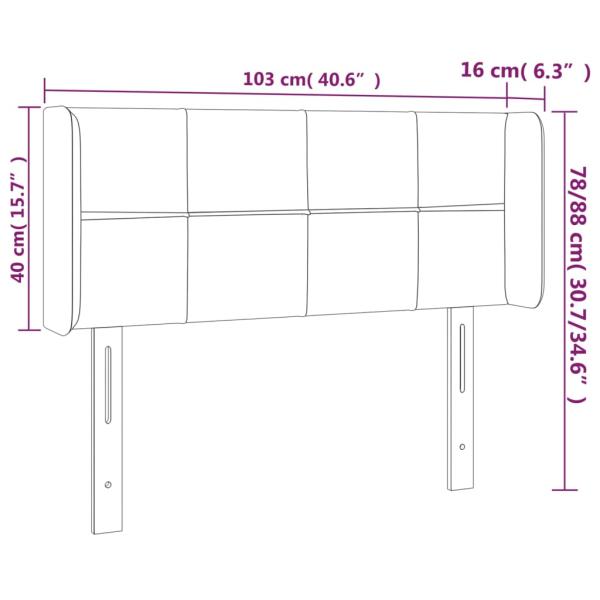 LED Kopfteil Schwarz 103x16x78/88 cm Stoff