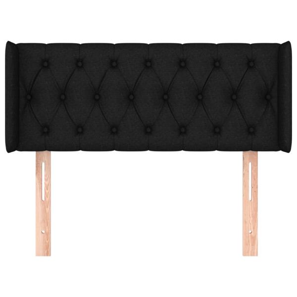 Kopfteil mit Ohren Schwarz 93x16x78/88 cm Stoff