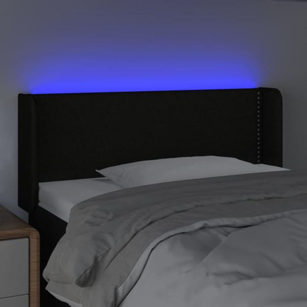 LED Kopfteil Schwarz 103x16x78/88 cm Stoff
