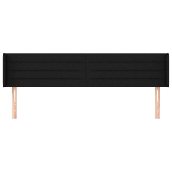 Kopfteil mit Ohren Schwarz 163x16x78/88 cm Stoff