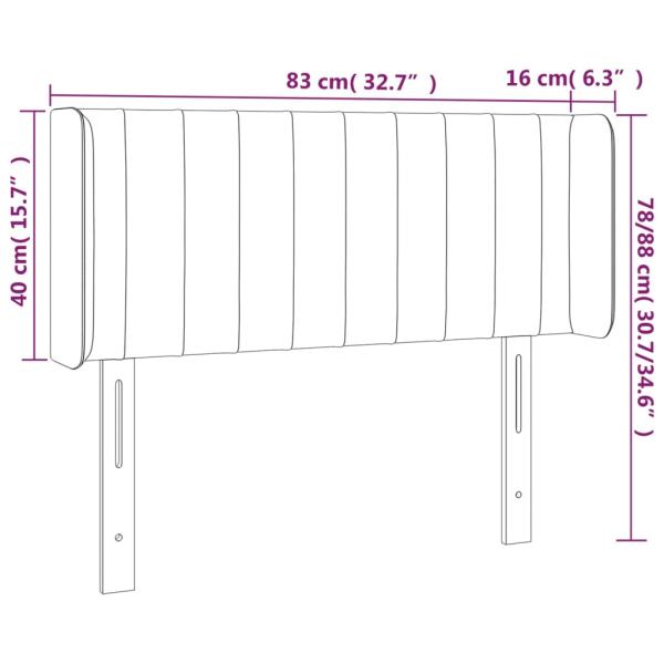 Kopfteil mit Ohren Schwarz 83x16x78/88 cm Stoff