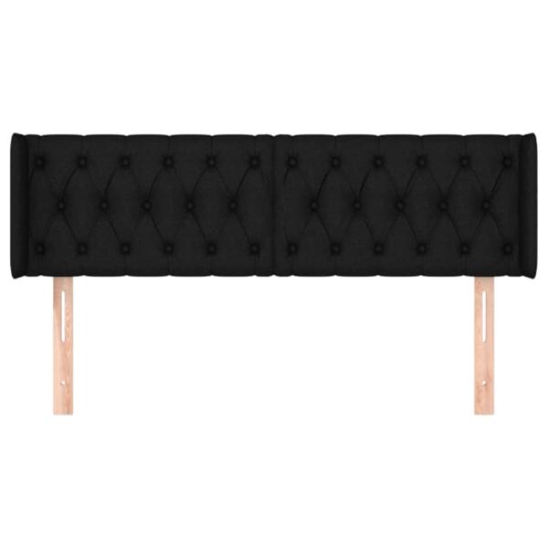 Kopfteil mit Ohren Schwarz 147x16x78/88 cm Stoff
