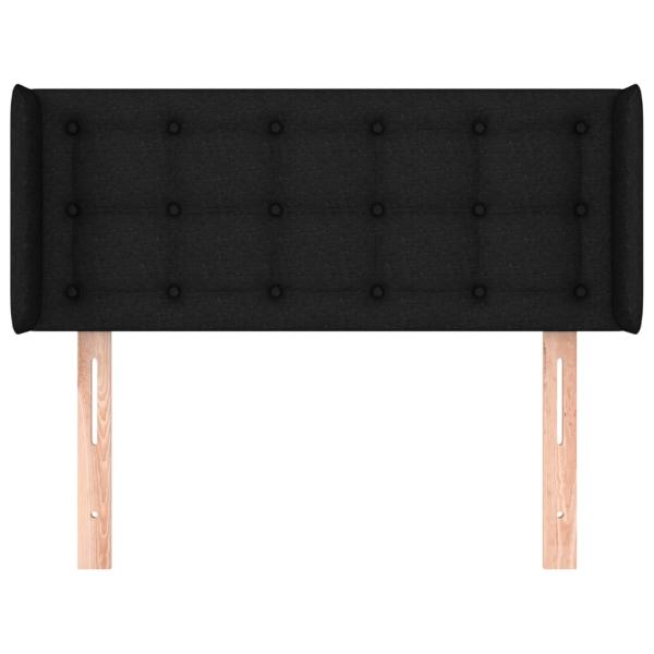 Kopfteil mit Ohren Schwarz 83x16x78/88 cm Stoff