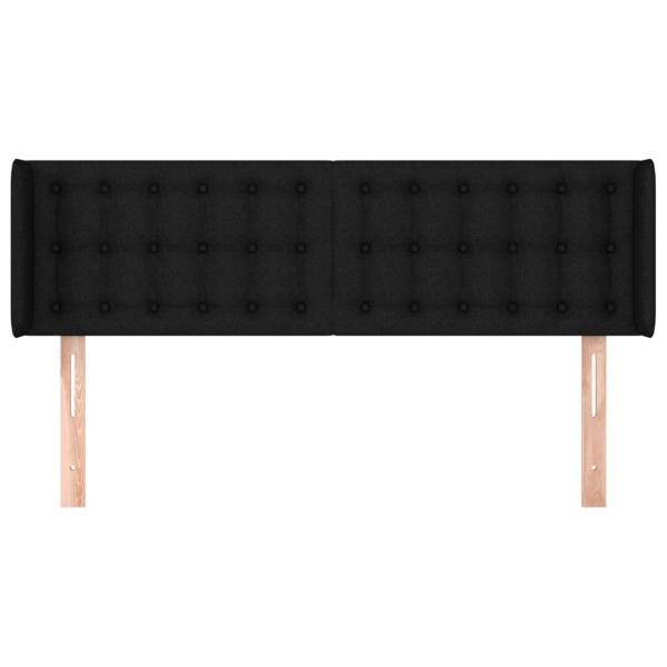 Kopfteil mit Ohren Schwarz 147x16x78/88 cm Stoff