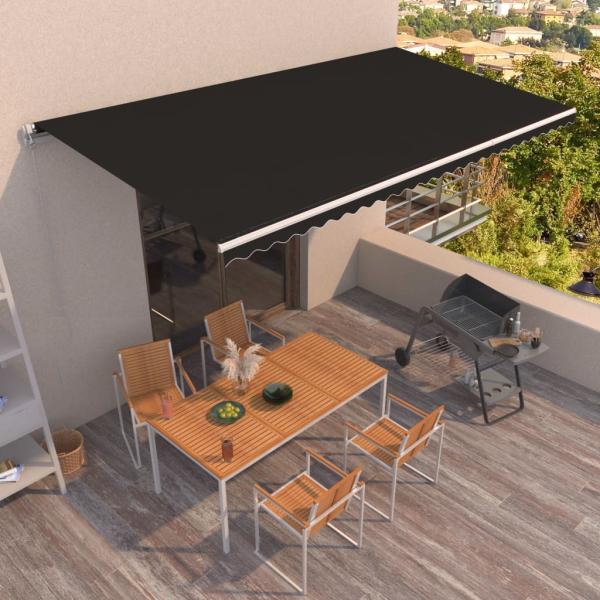 ARDEBO.de - Markise Manuell Einziehbar 600x350 cm Anthrazit