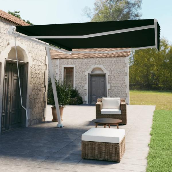 ARDEBO.de - Standmarkise Manuell Einziehbar 400x350 cm Anthrazit