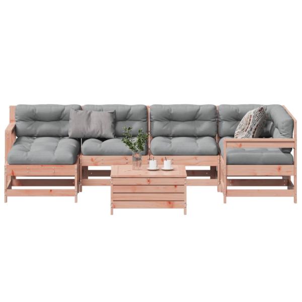 ARDEBO.de - 7-tlg. Garten-Lounge-Set mit Kissen Massivholz Douglasie