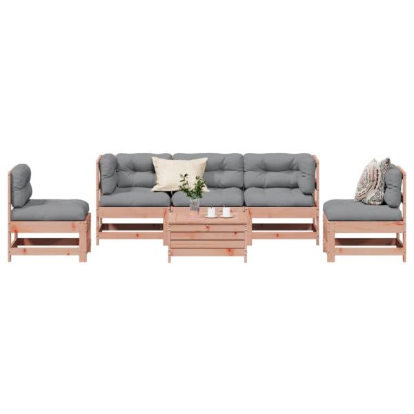 ARDEBO.de - 6-tlg. Garten-Lounge-Set mit Kissen Massivholz Douglasie