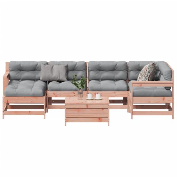 ARDEBO.de - 7-tlg. Garten-Lounge-Set mit Kissen Massivholz Douglasie