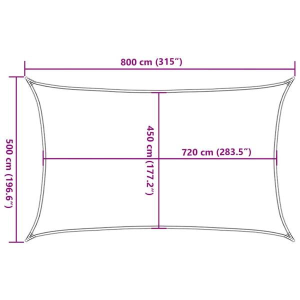 Sonnensegel 160 g/m² Rechteckig Orange 5x8 m HDPE