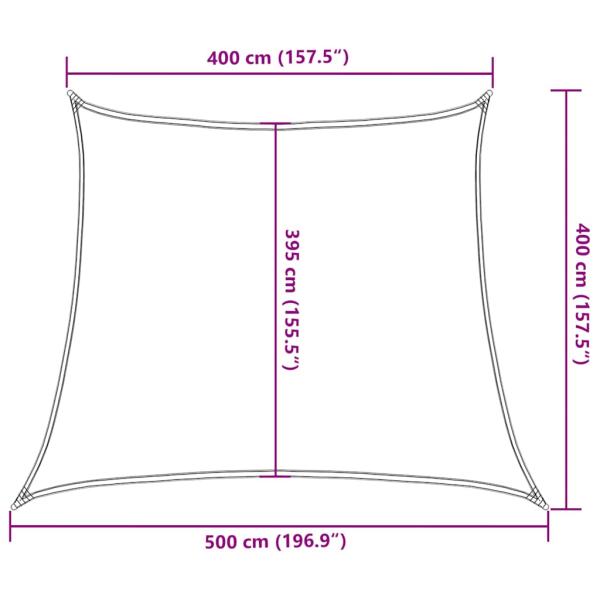 Sonnensegel 160 g/m² Trapezform Braun 4/5x4 m HDPE