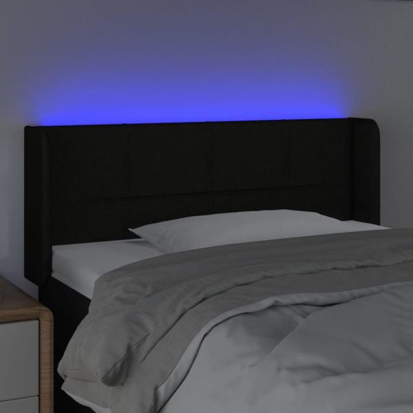 LED Kopfteil Schwarz 83x16x78/88 cm Stoff