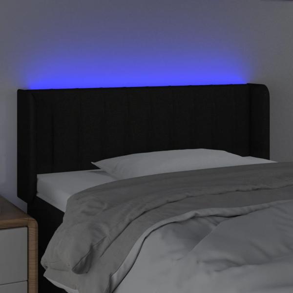 LED Kopfteil Schwarz 93x16x78/88 cm Stoff