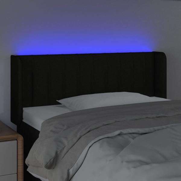 LED Kopfteil Schwarz 103x16x78/88 cm Stoff