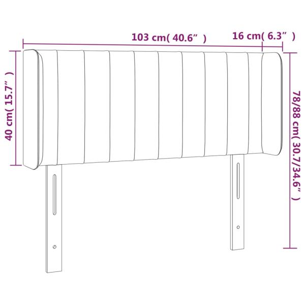LED Kopfteil Schwarz 103x16x78/88 cm Stoff