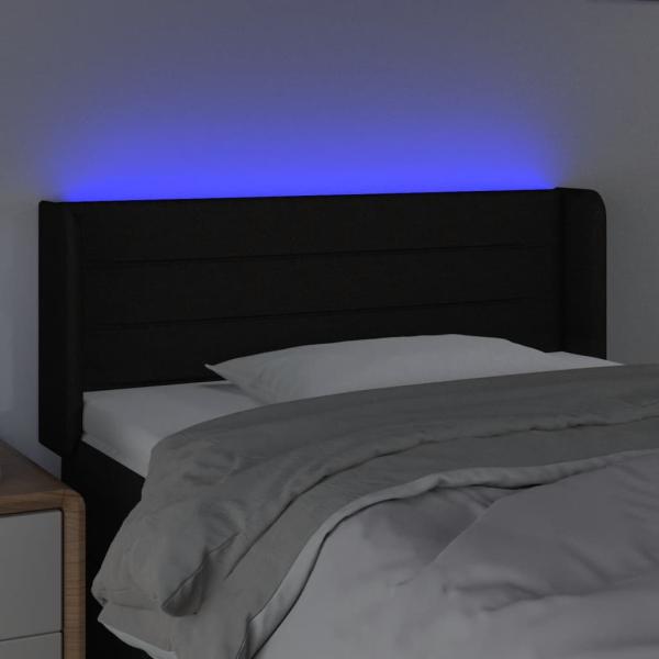 LED Kopfteil Schwarz 93x16x78/88 cm Stoff