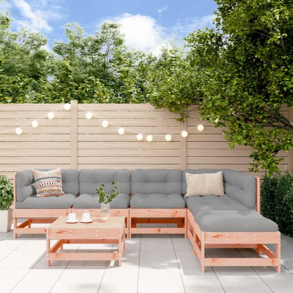 ARDEBO.de - 7-tlg. Garten-Lounge-Set mit Kissen Massivholz Douglasie