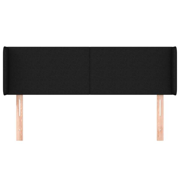 Kopfteil mit Ohren Schwarz 147x16x78/88 cm Stoff
