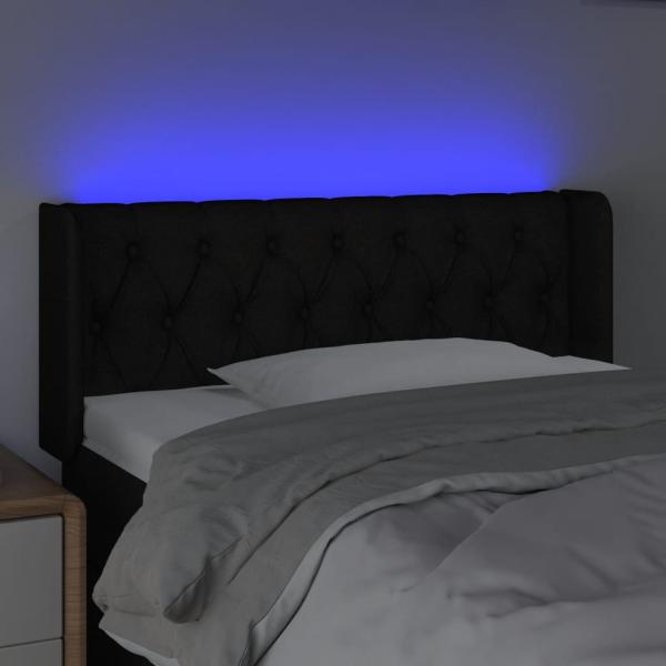 LED Kopfteil Schwarz 93x16x78/88 cm Stoff