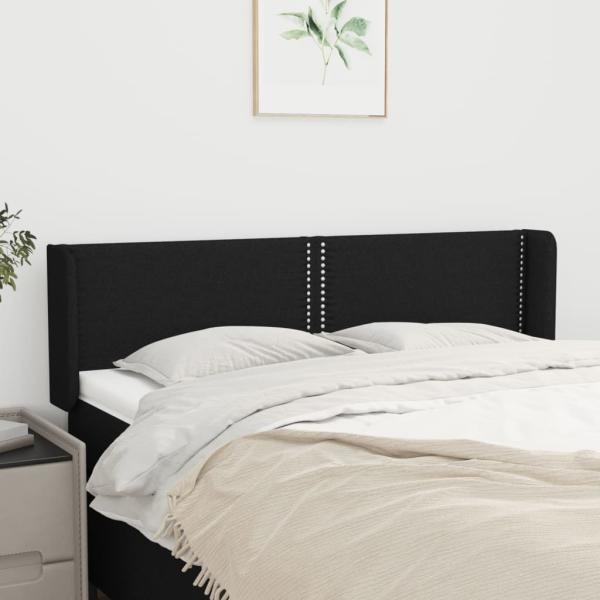 ARDEBO.de - Kopfteil mit Ohren Schwarz 147x16x78/88 cm Stoff