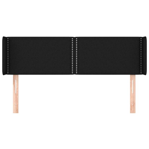 Kopfteil mit Ohren Schwarz 147x16x78/88 cm Stoff