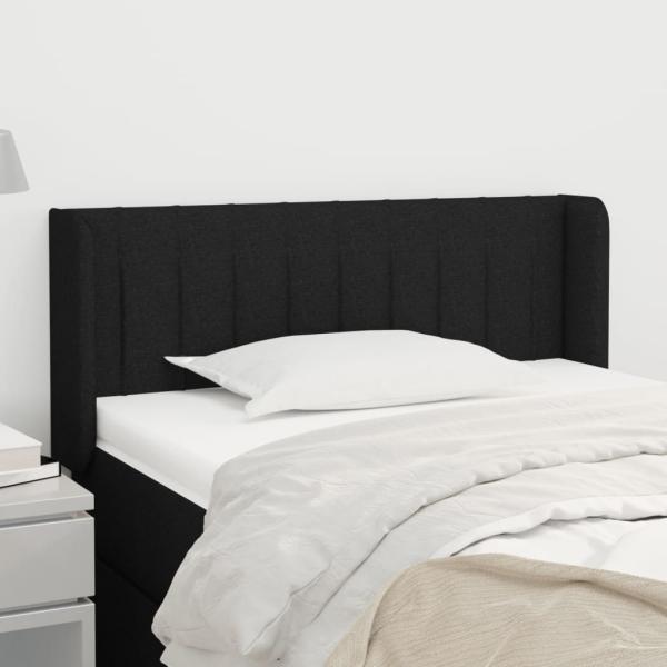 ARDEBO.de - Kopfteil mit Ohren Schwarz 93x16x78/88 cm Stoff