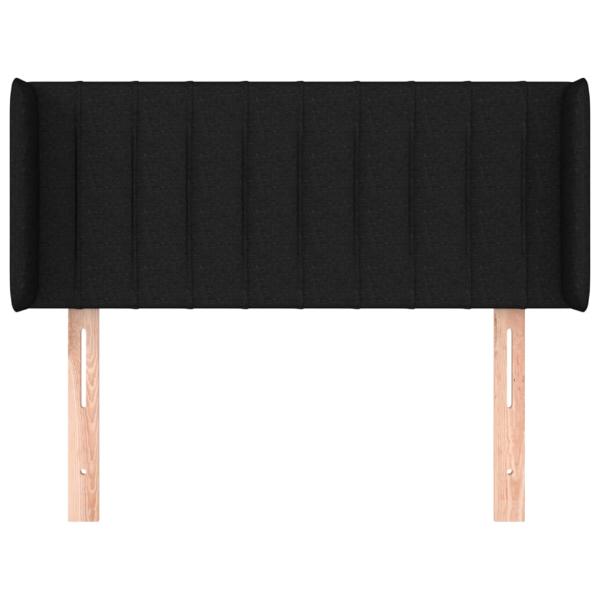Kopfteil mit Ohren Schwarz 93x16x78/88 cm Stoff