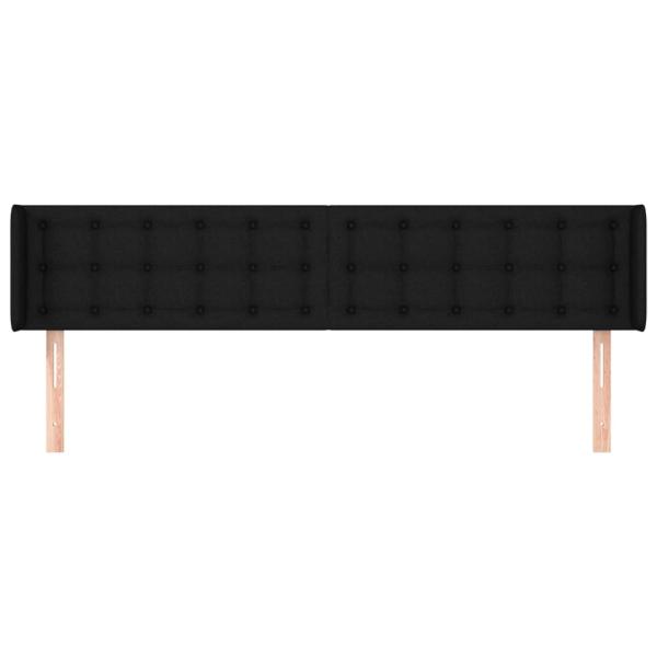 Kopfteil mit Ohren Schwarz 163x16x78/88 cm Stoff
