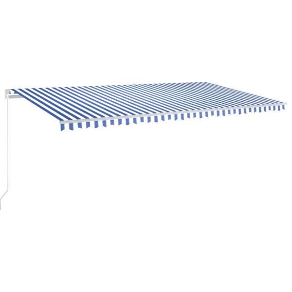 Markise Manuell Einziehbar 600x350 cm Blau und Weiß