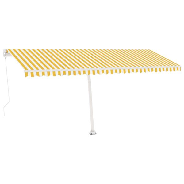 Standmarkise Manuell Einziehbar 500x300 cm Gelb/Weiß