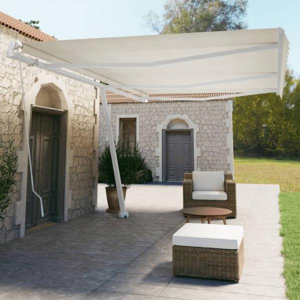ARDEBO.de - Standmarkise Manuell Einziehbar 600x350 cm Creme