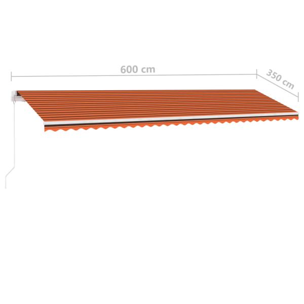 Standmarkise Manuell Einziehbar 600x350 cm Orange/Braun