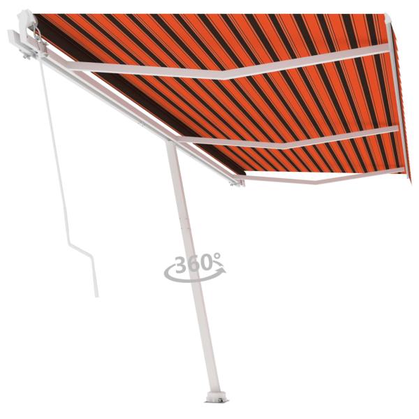 Standmarkise Manuell Einziehbar 600x350 cm Orange/Braun