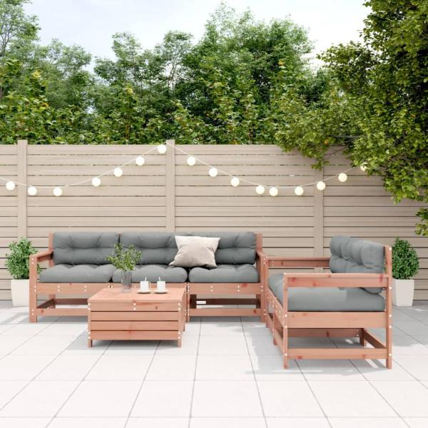 ARDEBO.de - 6-tlg. Garten-Lounge-Set mit Kissen Massivholz Douglasie
