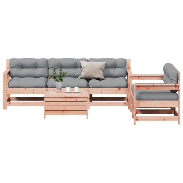 6-tlg. Garten-Lounge-Set mit Kissen Massivholz Douglasie