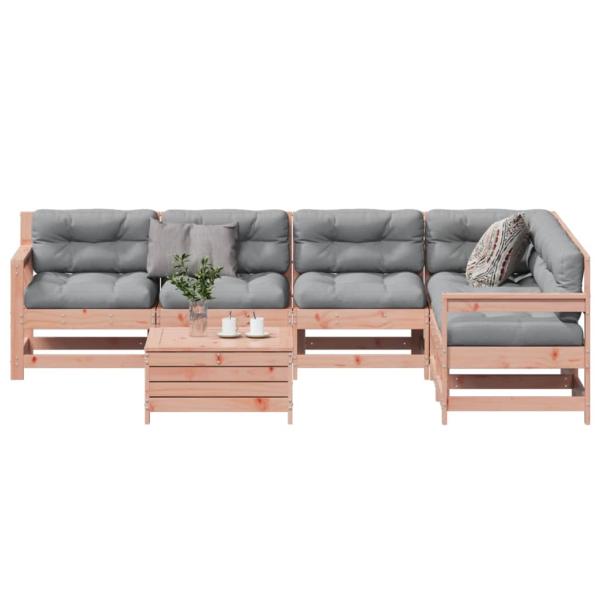 ARDEBO.de - 7-tlg. Garten-Lounge-Set mit Kissen Massivholz Douglasie