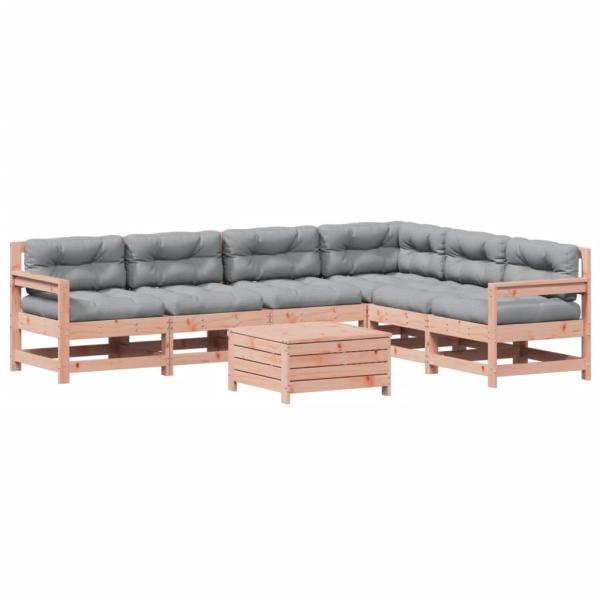 7-tlg. Garten-Lounge-Set mit Kissen Massivholz Douglasie