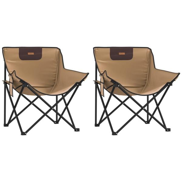 Campingstühle 2 Stk. mit Tasche Klappbar Braun