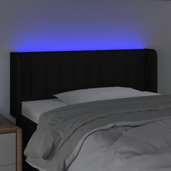 LED Kopfteil Schwarz 83x16x78/88 cm Stoff