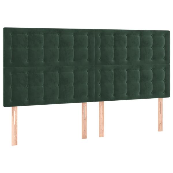 Boxspringbett mit Matratze Dunkelgrün 160x200 cm Samt