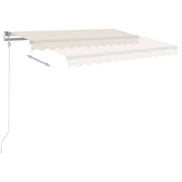 Markise Manuell Einziehbar mit Pfosten 4x3,5 m Creme