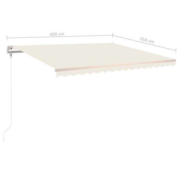 Markise Manuell Einziehbar mit Pfosten 4x3,5 m Creme