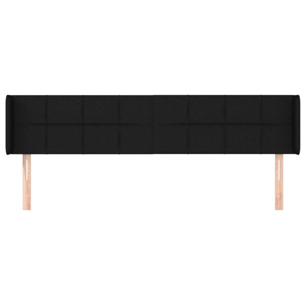 Kopfteil mit Ohren Schwarz 203x16x78/88 cm Stoff