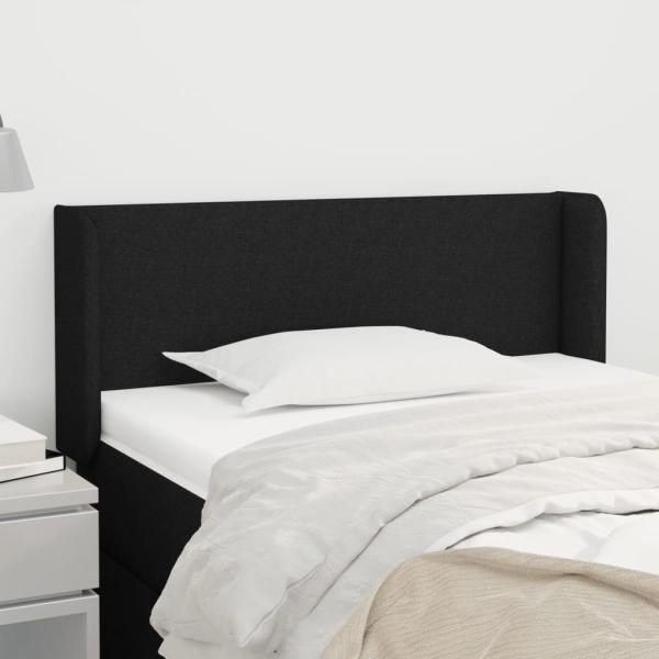 ARDEBO.de - Kopfteil mit Ohren Schwarz 103x16x78/88 cm Stoff