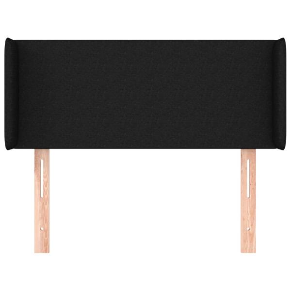 Kopfteil mit Ohren Schwarz 103x16x78/88 cm Stoff