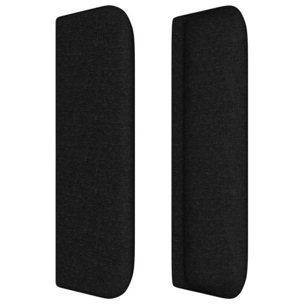 Kopfteil mit Ohren Schwarz 163x16x78/88 cm Stoff
